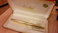 Penna stilografica vintage COLUMBUS extra placcata in oro 750