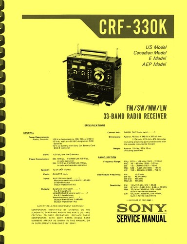 Sony crf 330k - crf-330k, mw