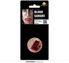 CARNEVALE HALLOWEEN TRUCCO MAKE UP CAPSULE SANGUE FINTO FAKE BLOOD 6 CAPSULE