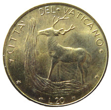 VATICAN CITY. 20 LIRE, 1974