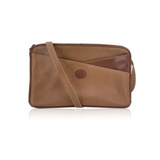 Autentica borsa a tracolla Gucci vintage in pelle marrone chiaro convertibile