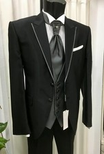 ABITO UOMO SPOSO  NERO UNITO FIRMATO CARLO PIGNATELLI CERIMONIA SUIT   WEDDING