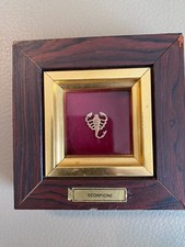 Segno zodiacale scorpione, quadretto. Placcato oro. Vintage