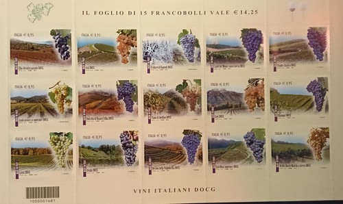 Italia 2015 foglietto vini - italia, "vini