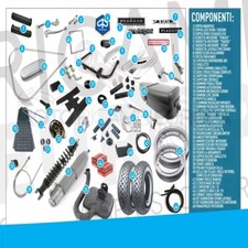 KIT RESTAURO CPMPATIBILE VESPA PX 125 E PRIMA SERIE SELLA AMMORTIZZATORI CERCHI