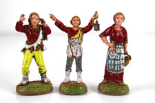 Lotto 3 Pastori Landi Plastica 5,8 cm Urlatore Anfora Lanterna Presepe Natività