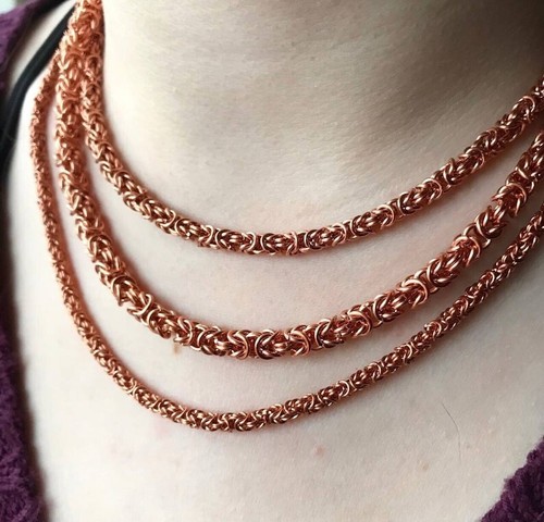 Collana catena rame con - rame,