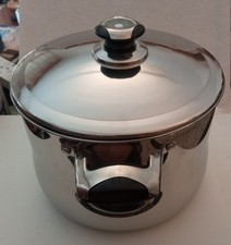 Bavaria Pentola Alta  con coperchio - Diametro 24 cm - Acciaio Inox 18/10 USATA