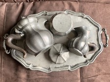 Servizio The Peltro Leone XX Secolo XX Teiera Zuccheriera Lattiera,senza Vassoio