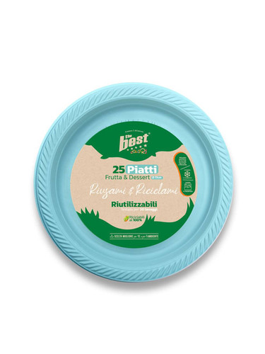 Piatti plastica celeste - 25,