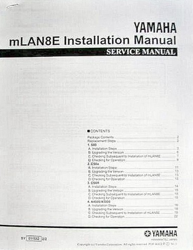Yamaha mlan8e libretto manuale - yamaha,