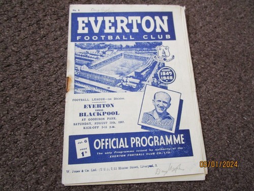 Everton blackpool 1947 - v, 1947/8