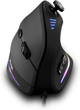 Mouse Gaming Verticale Con Joystick,10000 DPI,11 Pulsanti Programmabili, Design 