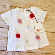 Il Gufo white pompom tshirt sz