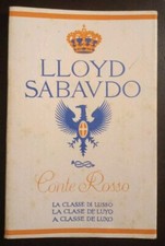 1920ca Lloyd Sadaudo - transatlantico Conte Rosso - serie completa sei cartoline