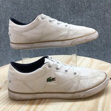 Scarpe Lacoste uomo 10 Bayliss sneakers basse casual tessuto bianco stringate