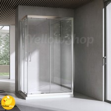 BOX CABINA DOCCIA 3 LATI CRISTALLO 6 MM SCORREVOLE + ANTA FISSA 70 80 90 100 120