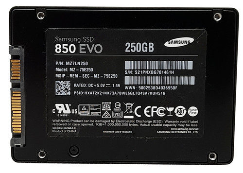 Samsung 850 evo 75e250 250 - samsung, mz-75e250