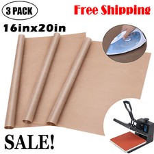 3x Pressa di Calore Teflon Foglio Antiaderente Resistente al Calore PTFE Riutilizzabile 40*50cm Tappetino
