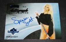 Scaldamuscoli da banco 2014 SPENCER SCOTT Hockey #29 Blue Foil Auto/5 PLAYBOY Playmate Sexy