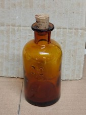Antica BOTTIGLIA in vetro ambrato con LOGO tappo in sughero Laboratorio Farmacia