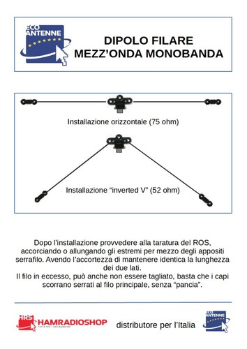 Monodip 160 dipolo filare 2 - dipolo,