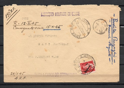 Amg storia postale - postale,, udine