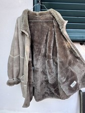 Giacca lunga Donna Montone marca Shearling originale Beige taglia Unica
