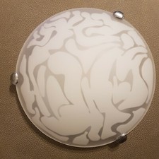 Plafoniera Vetro Tondo - Bianco e Opaco - Per Lampada da Soffitto - 60W