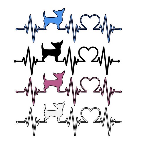 Adesivo chihuahua heartbeat - adesivo,