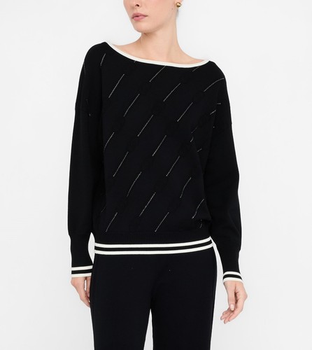 Maglia con strass logo liu - maglia, jo