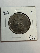 1861 P Seated Liberty Half