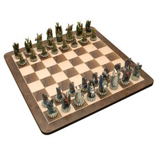 WE Games Set Scacchi Drago Dipinto a Mano, Tavola Radice Noce 21 pollici, 4,5 in King
