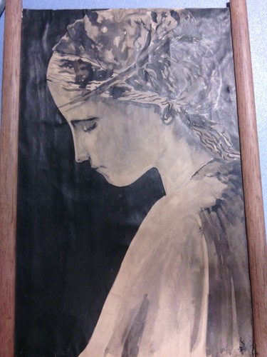 Vecchio antico dipinto profilo