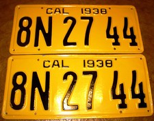 1938 California Plates