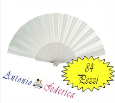 84 PEZZI VENTAGLI BIANCHI PERSONALIZZATI MATRIMONIO WEDDING STAMPA ETICHETTA