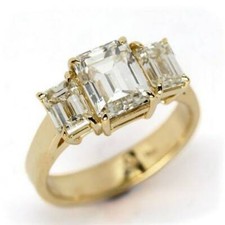 3.0 Ct Emerald Cut Three Stone