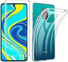 COVER CUSTODIA + PELLICOLA VETRO TEMPERATO PER XIAOMI REDMI NOTE 9 PRO ULTRASLIM