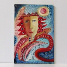 MARIA MURGIA  "Uomo moderno" olio su tela cm 30x20  - Offerta da collezionare