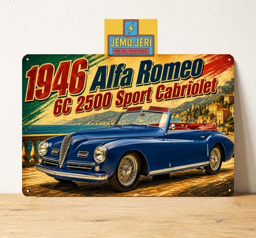 Poster alfa romeo 2500 - 6c,