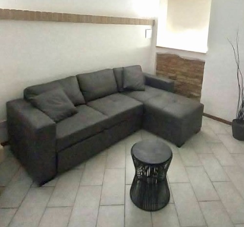 Divano letto angolare grigio - letto,