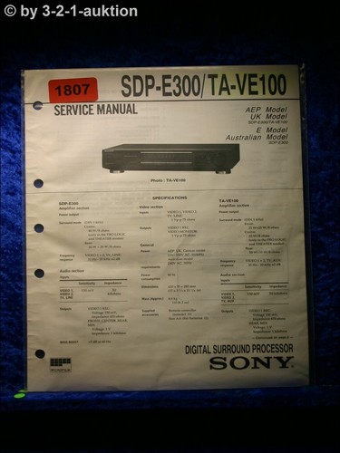 Sony manuale servizio sdp - sony,