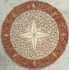 "ANTICA ROMA" ROSONE MOSAICO ANTICATO interni - esterni diam.90x1 cm COD. RUDLXX