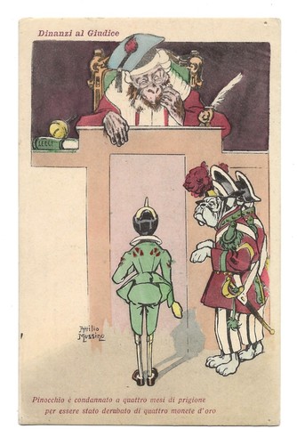 Cartolina pinocchio dinanzi - pinocchio, al