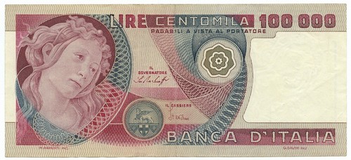 100000 lire banca italia - banca, d'italia