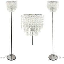 Set 2 lampade da terra cromate