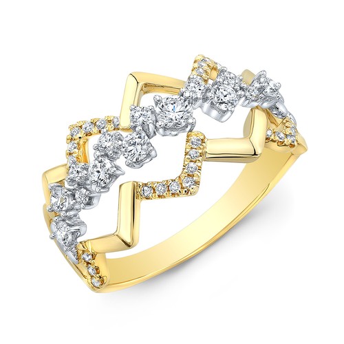 Anello cocktail oro due - anello,
