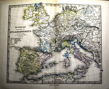 1880 GEOGRAFICAL MAP. Europa