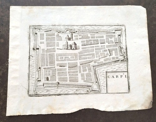 Mappa antica carpi tratto - antica, dal