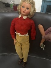 Bambola Bonomi Italy plastica dura occhio civettuolo ragazza 17” vintage anni 50 bionda TLC leggi